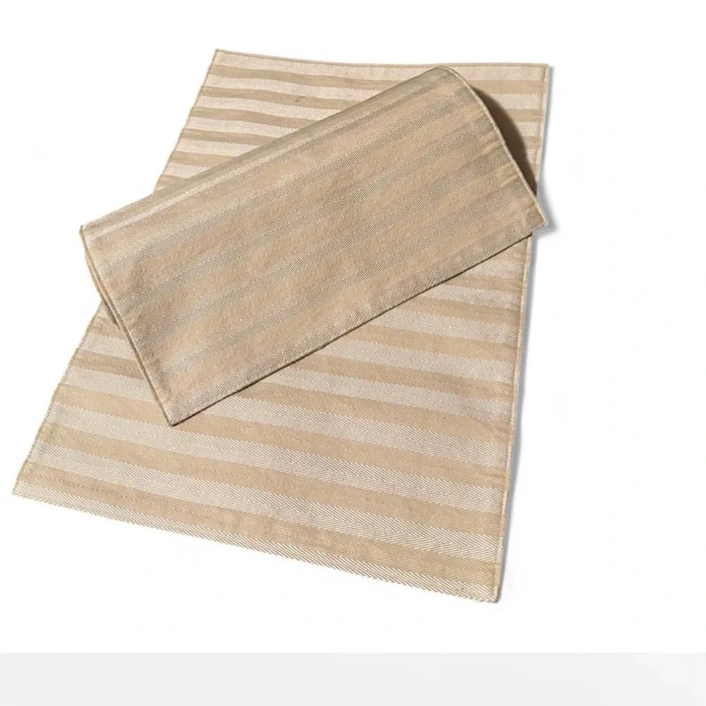 Cream and White Stripes Placemats Set of 2